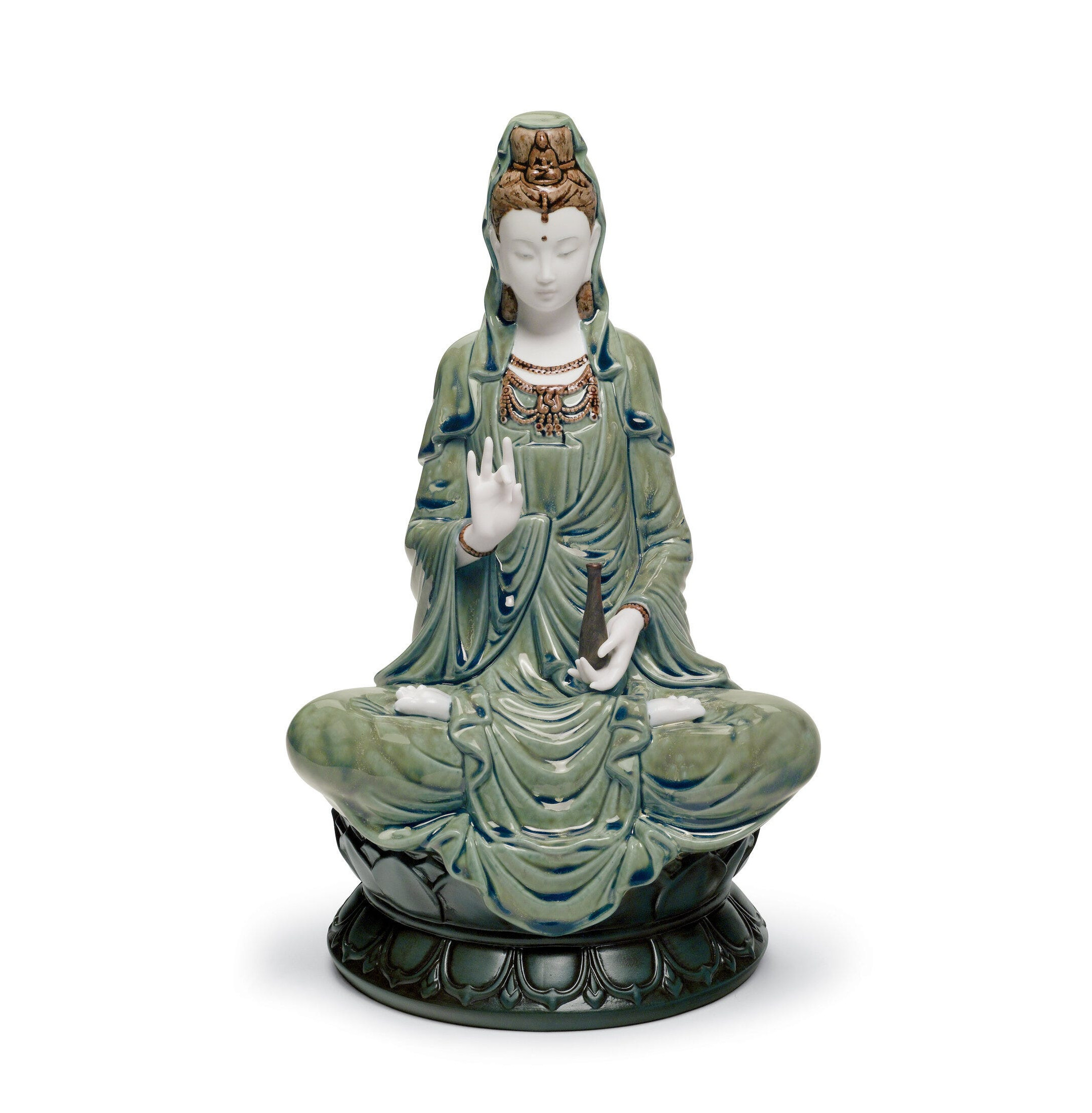 Figurka Kwan Yin. Zielony Figurka Kwan Yin. Zielony