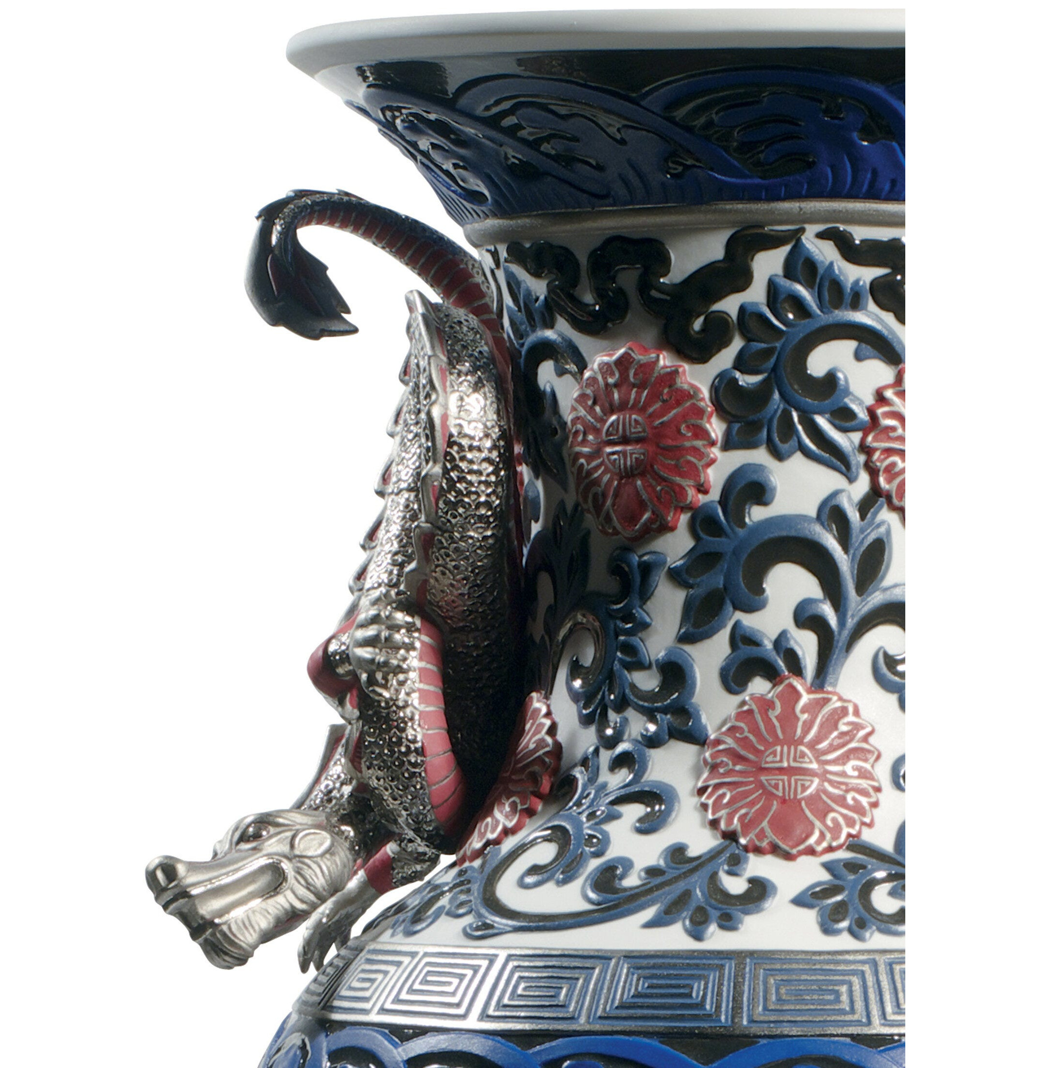 Orientalna rzeźba wazowa. Czerwony. Limitowana Orientalna rzeźba wazowa. Czerwony. Limitowana