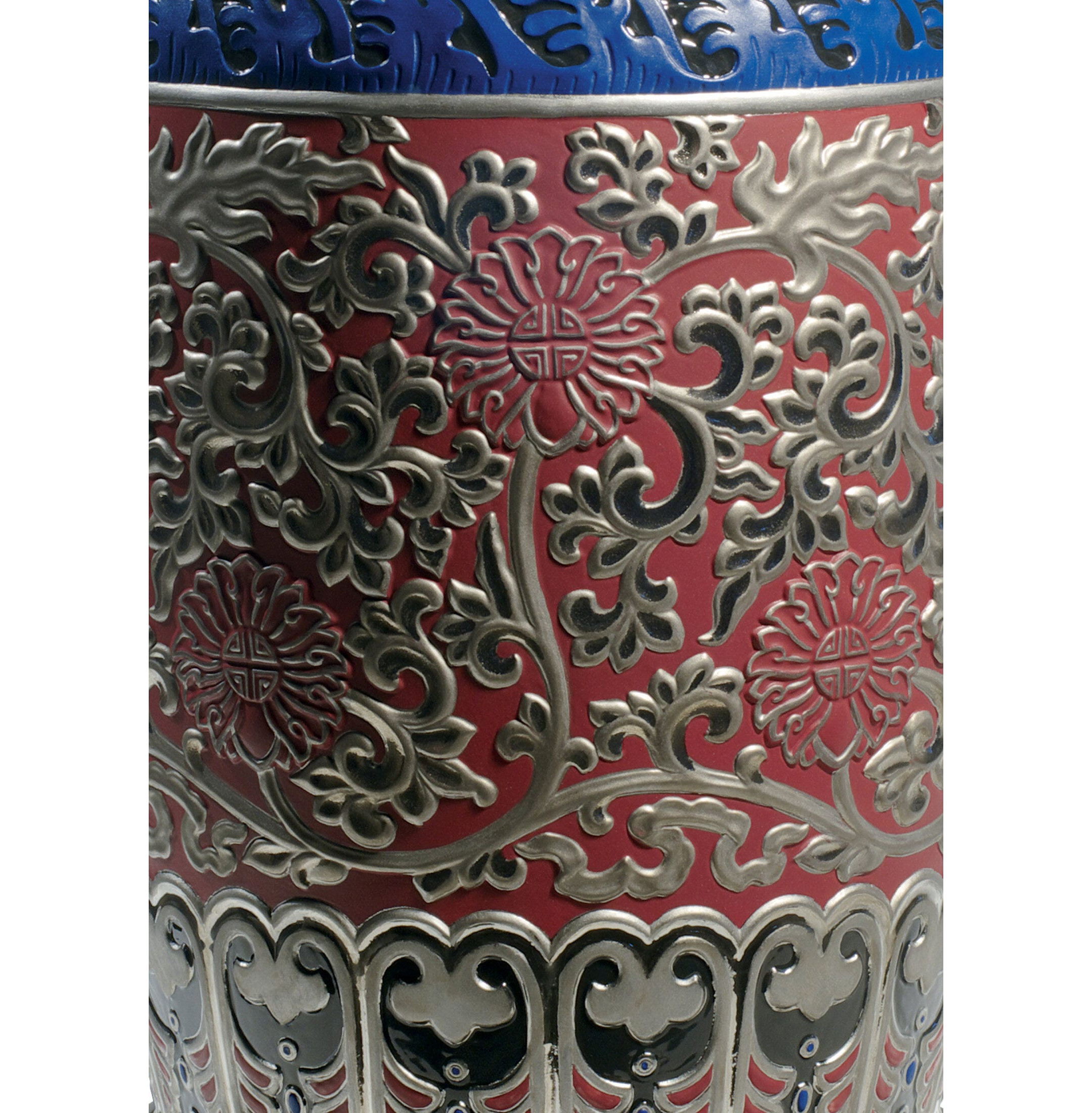 Orientalna rzeźba wazowa. Czerwony. Limitowana Orientalna rzeźba wazowa. Czerwony. Limitowana