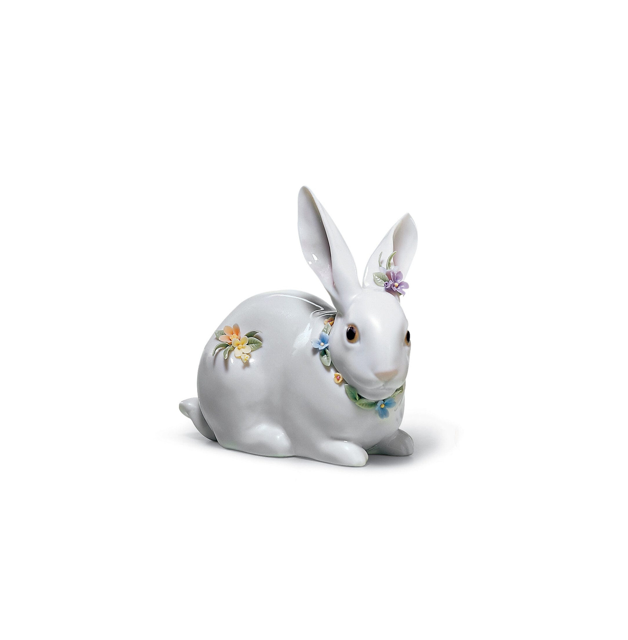 Uważny królik z figurką kwiatów Uważny królik z figurką kwiatów