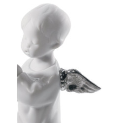 Anioł Modlący się Anioł Figurka. Srebrny połysk Anioł Modlący się Anioł Figurka. Srebrny połysk