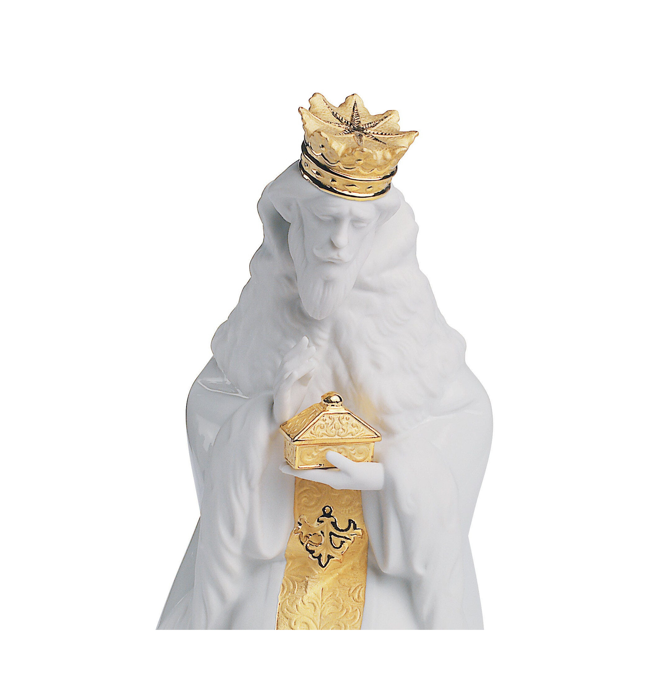 Figurka szopki króla Gaspara. Złoty połysk Figurka szopki króla Gaspara. Złoty połysk