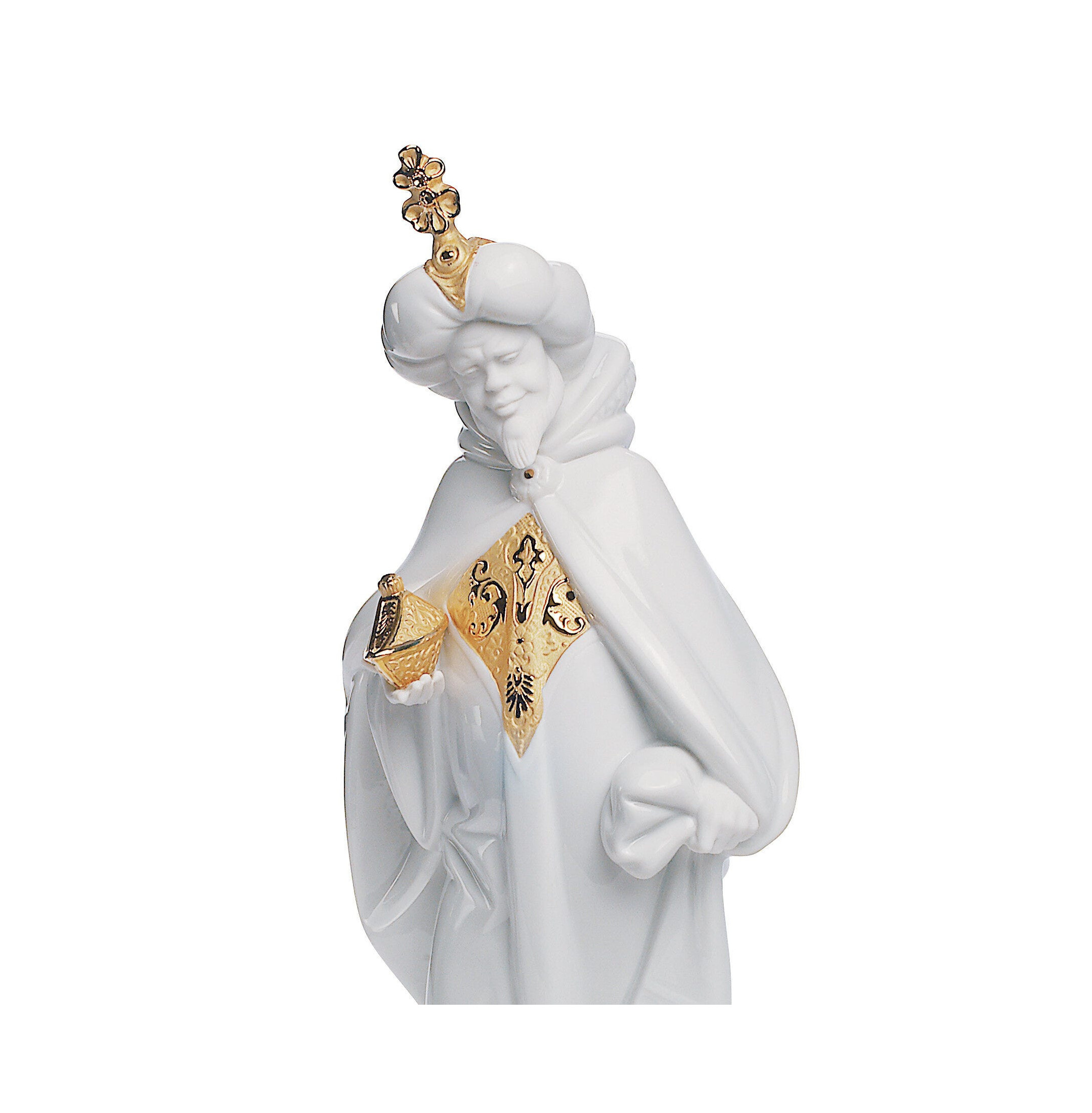 Figurka szopki króla Balthasara. Złoty połysk Figurka szopki króla Balthasara. Złoty połysk