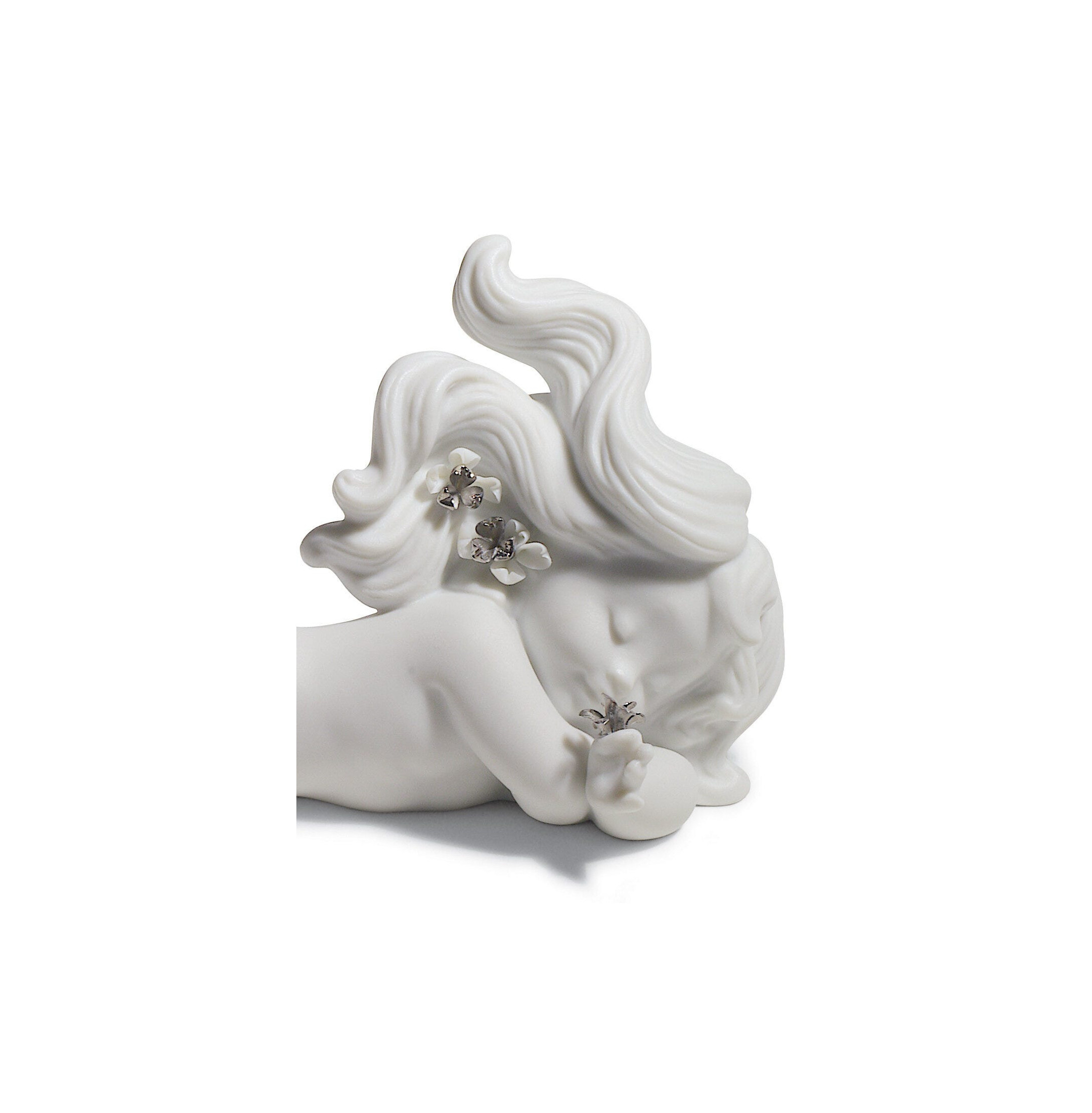 Śniąc na jawie na morzu figurka syrenki. Srebrny połysk Śniąc na jawie na morzu figurka syrenki. Srebrny połysk