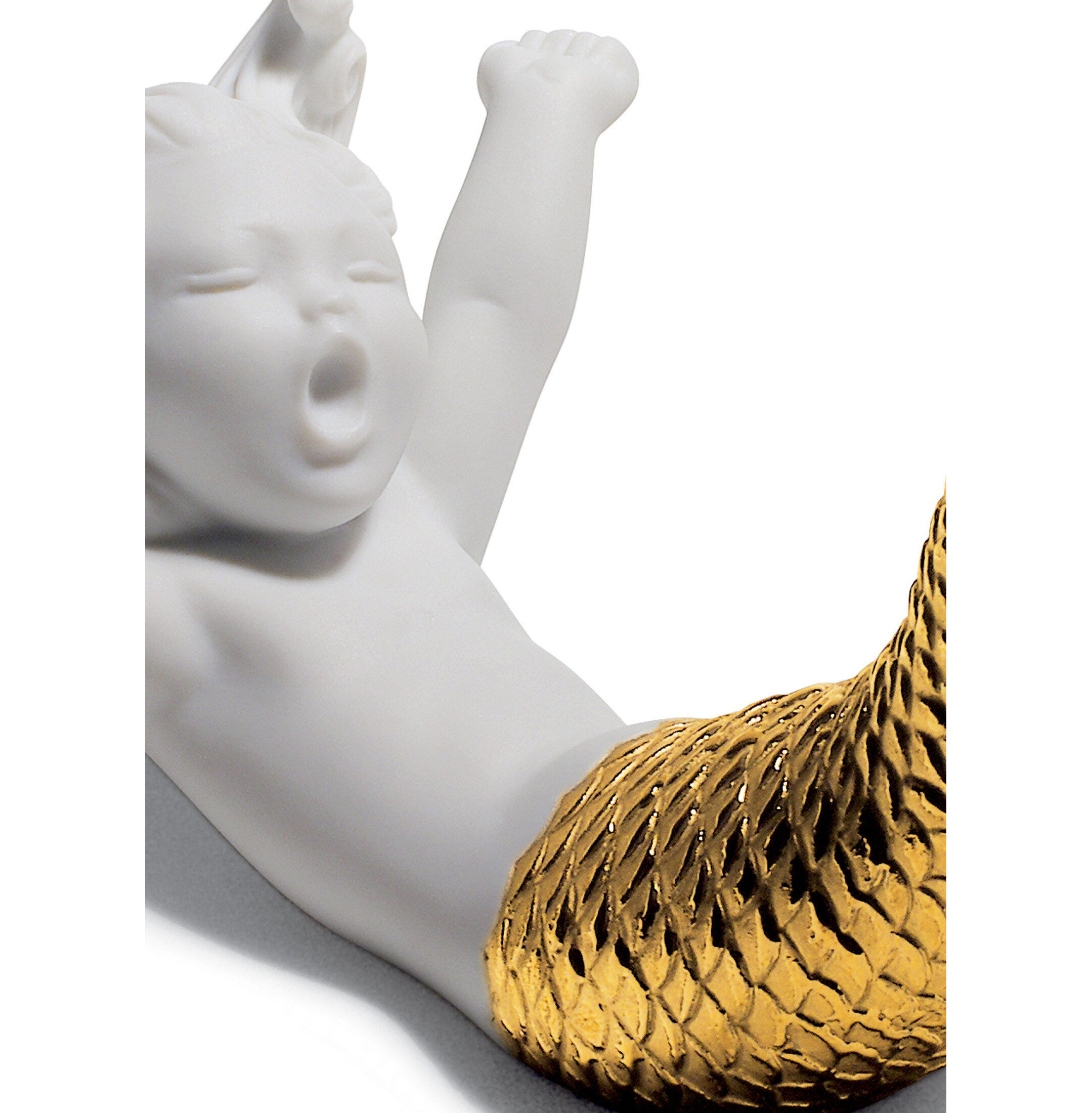 Budzenie się na morzu Figurka Syrenki. Złoty połysk Budzenie się na morzu Figurka Syrenki. Złoty połysk