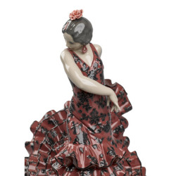 Flamenco Styl Kobieta Rzeźba. Czerwony Flamenco Styl Kobieta Rzeźba. Czerwony