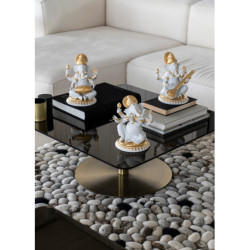 Figurka Mridangam Ganesha . Złoty połysk Figurka Mridangam Ganesha . Złoty połysk