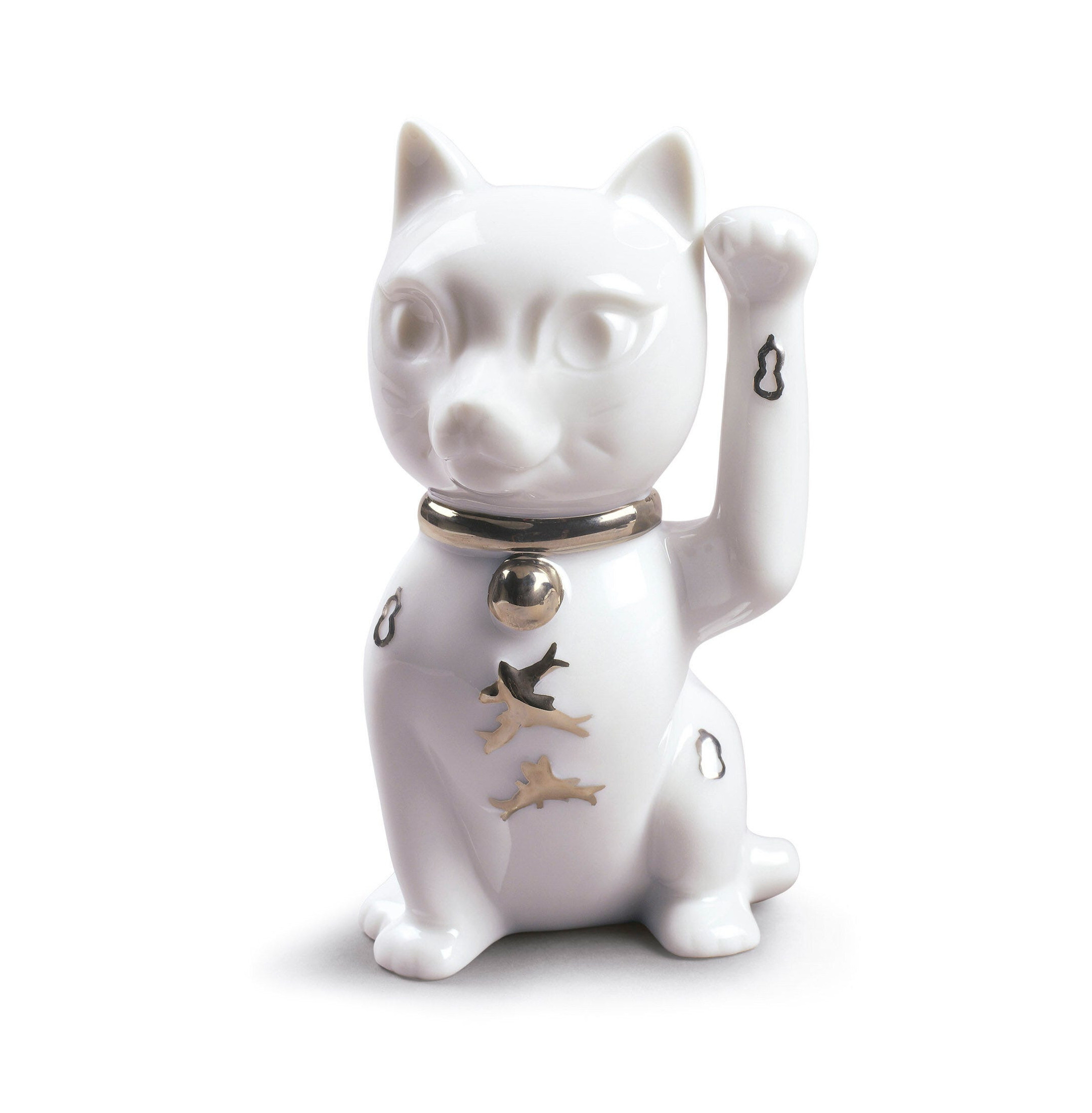 Figurka Maneki Neko. Srebrny połysk Figurka Maneki Neko. Srebrny połysk