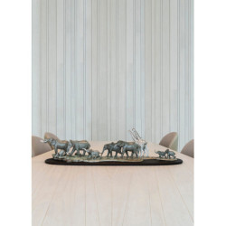 Afrykańska sawanna Dzikie zwierzęta Rzeźba Afrykańska sawanna Dzikie zwierzęta Rzeźba