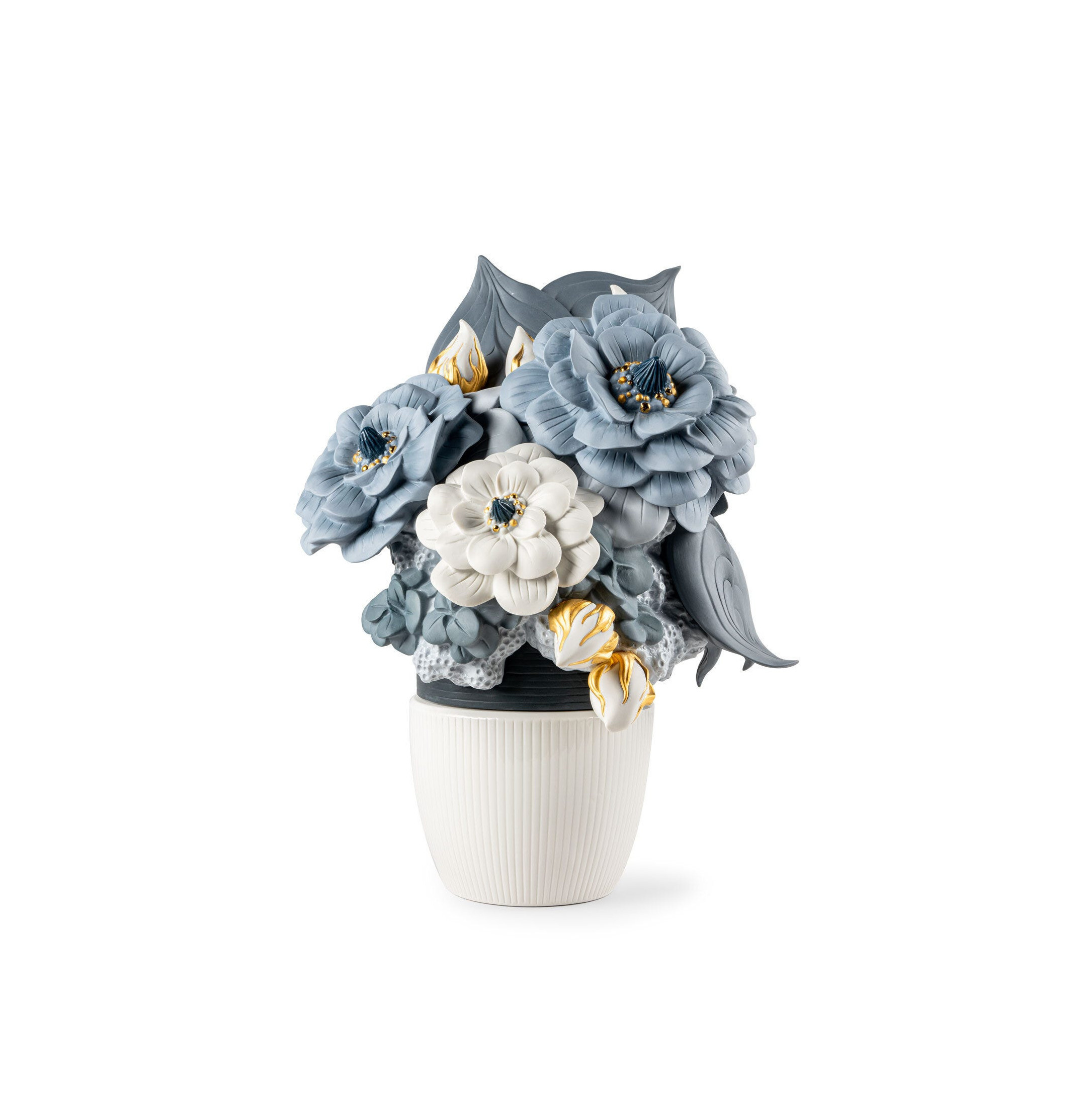 Wazon z kwiatami. Niebieski Wazon z kwiatami. Niebieski