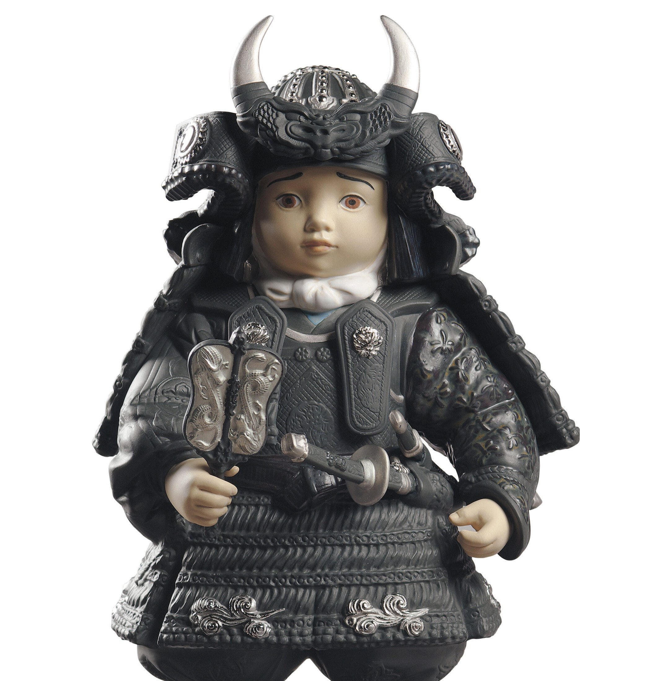 Figurka chłopca wojownika. Srebrny połysk. Limitowana Figurka chłopca wojownika. Srebrny połysk. Limitowana