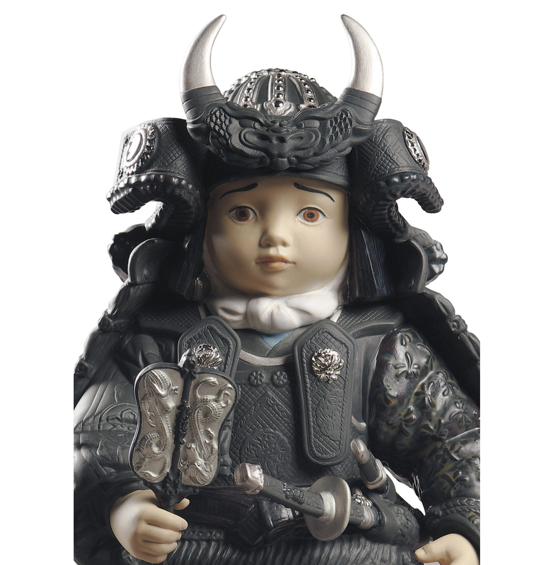 Figurka chłopca wojownika. Srebrny połysk. Limitowana Figurka chłopca wojownika. Srebrny połysk. Limitowana