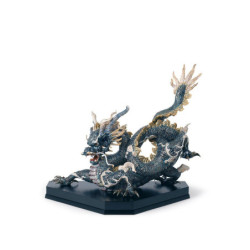 Wielka rzeźba smoka. Złoty połysk i błękit. Limitowana Wielka rzeźba smoka. Złoty połysk i błękit. Limitowana