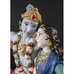 Radha Krishna na rzeźbie na huśtawce. Limitowana Radha Krishna na rzeźbie na huśtawce. Limitowana