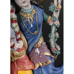 Radha Krishna na rzeźbie na huśtawce. Limitowana Radha Krishna na rzeźbie na huśtawce. Limitowana