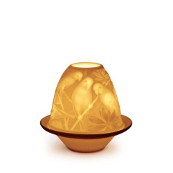 Papugi litofan z talerzem Papugi litofan z talerzem