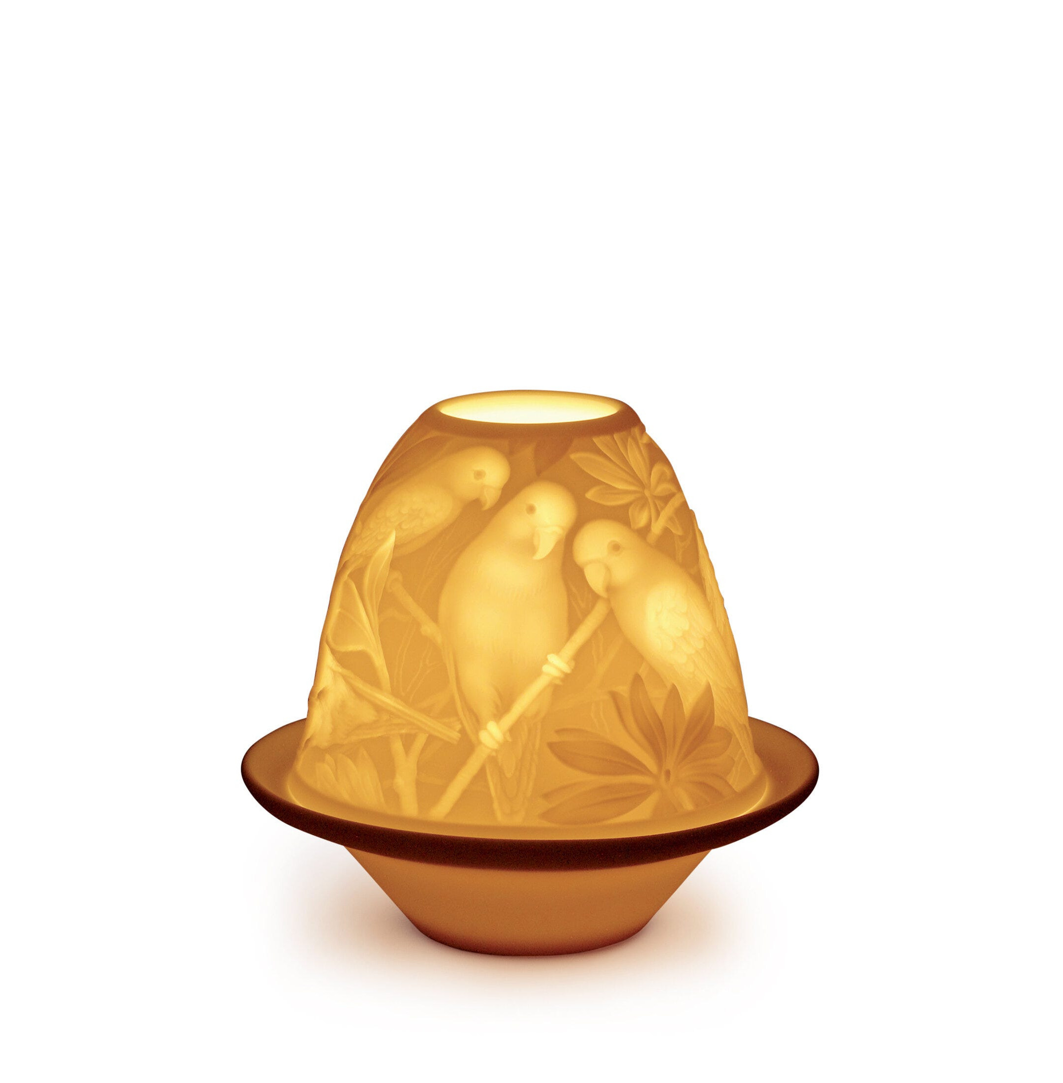 Papugi litofan z talerzem Papugi litofan z talerzem