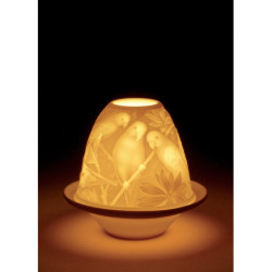 Papugi litofan z talerzem Papugi litofan z talerzem