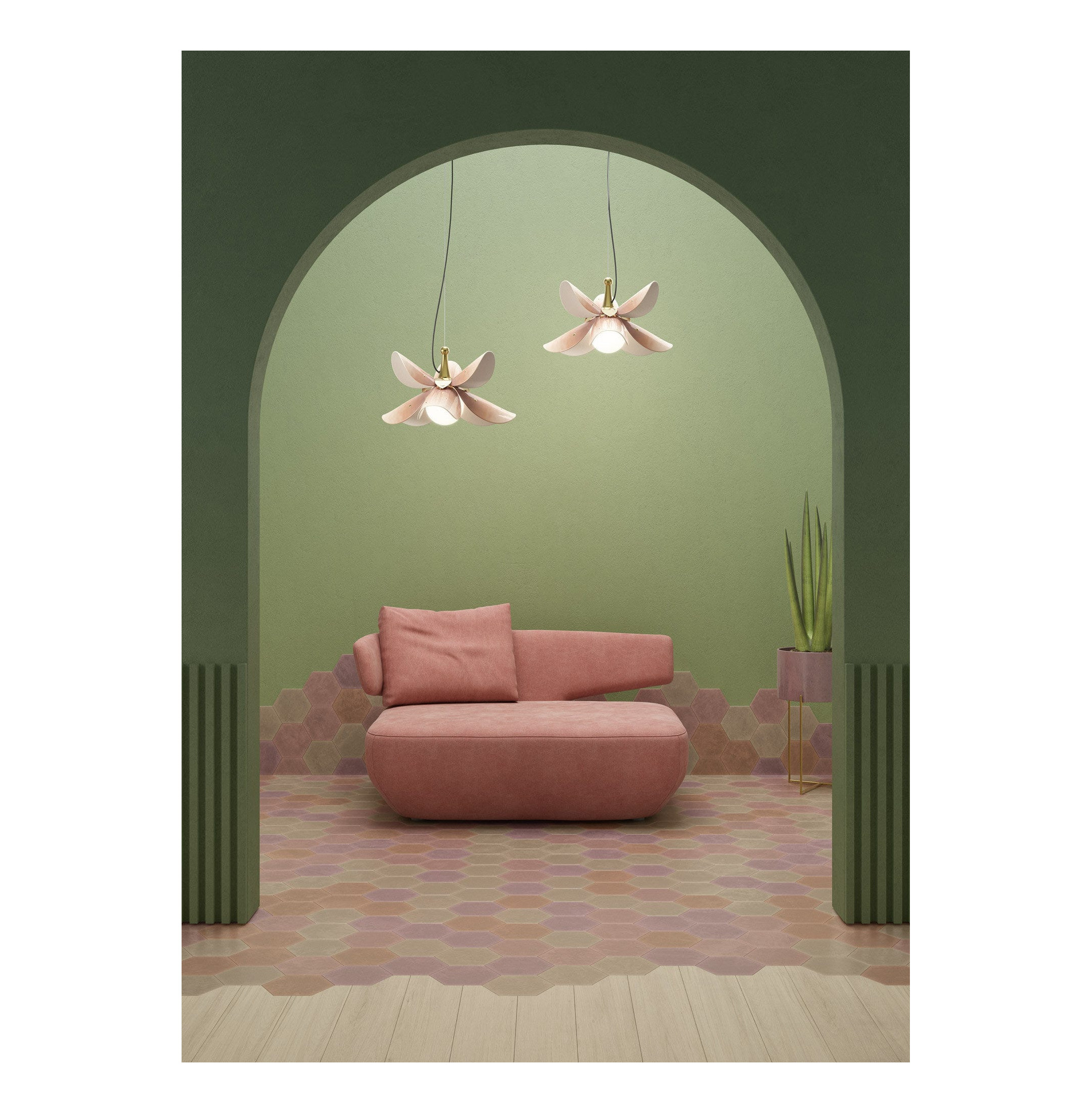 Lampa wisząca Blossom (różowo-złota) (CE / UK / CCC) Lampa wisząca Blossom (różowo-złota) (CE / UK / CCC)